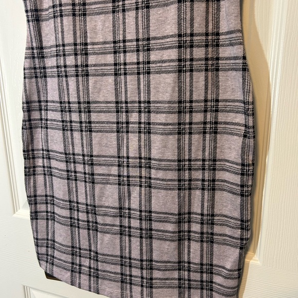 Mini Dress Popular21 Lavender and Black Bodycon Plaid Stretch Large - Picture 2 of 12